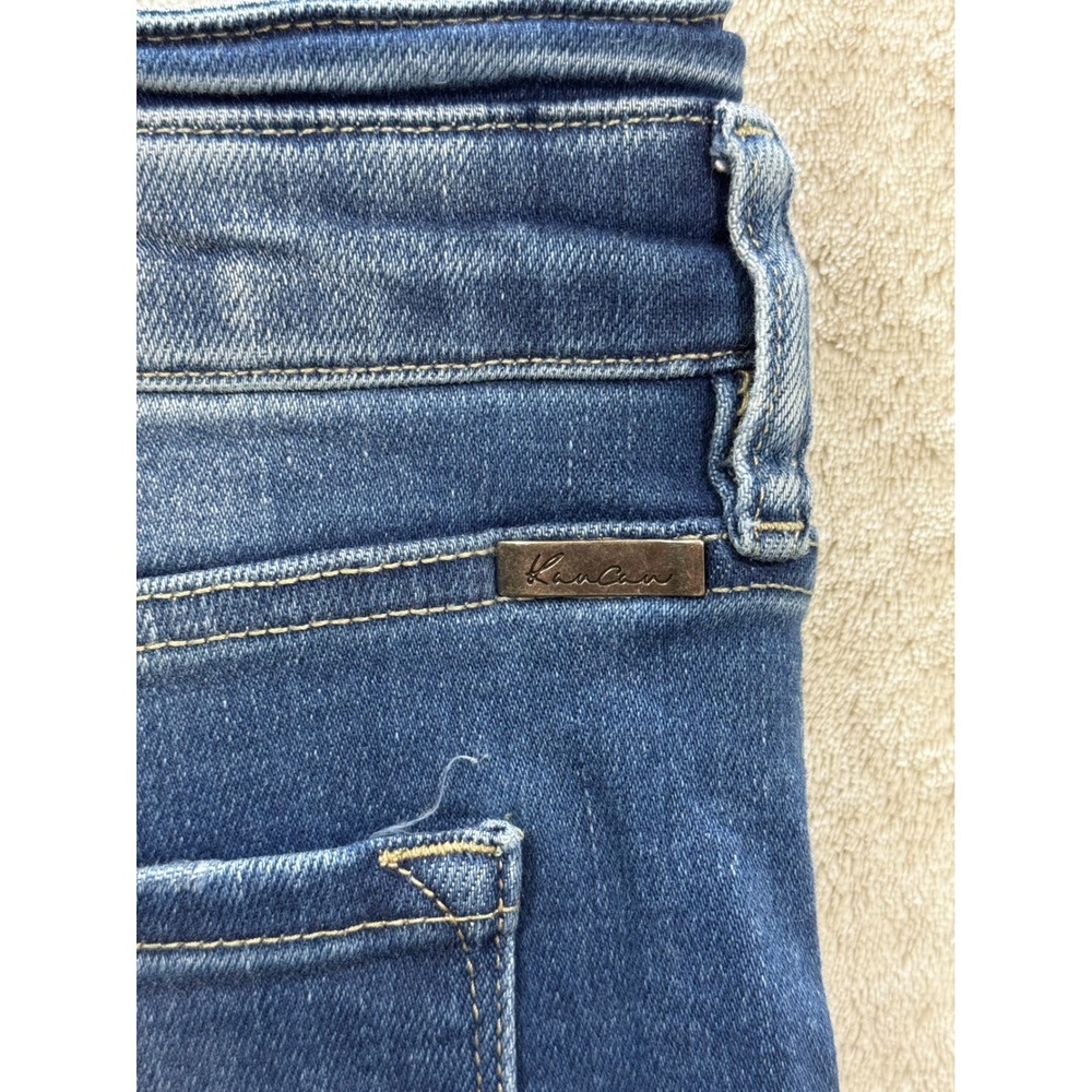 KanCan Womens High Rise Distressed Flare Blue Denim Jeans 29 Meas: 30x30 - Picture 3 of 6